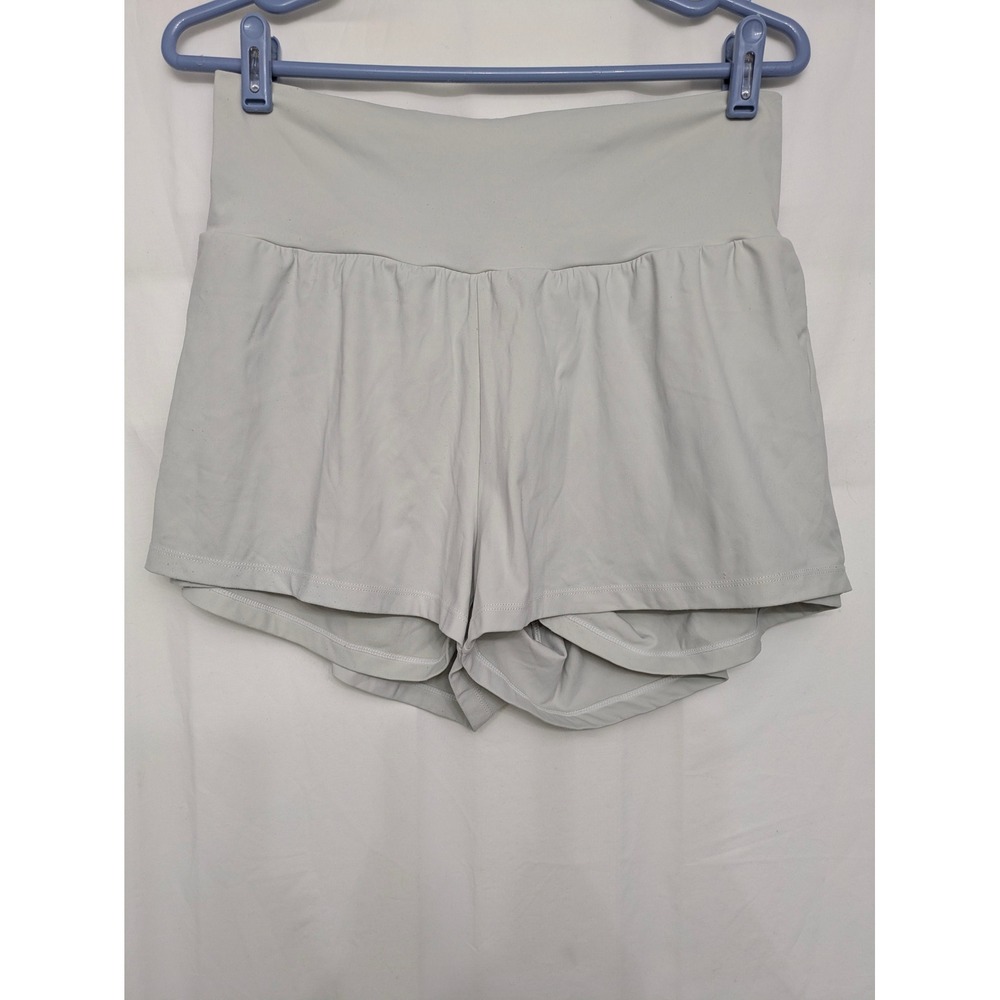 Halara Women's Large High Waisted 2 in 1 Flowy Athletic Skort Shorts Gray